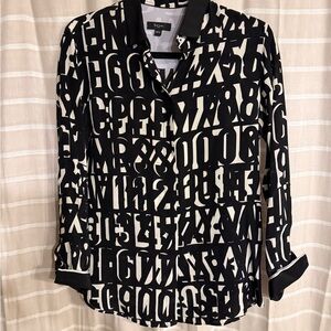 Paul Smith Monochrome Letter Print Button Down Shirt